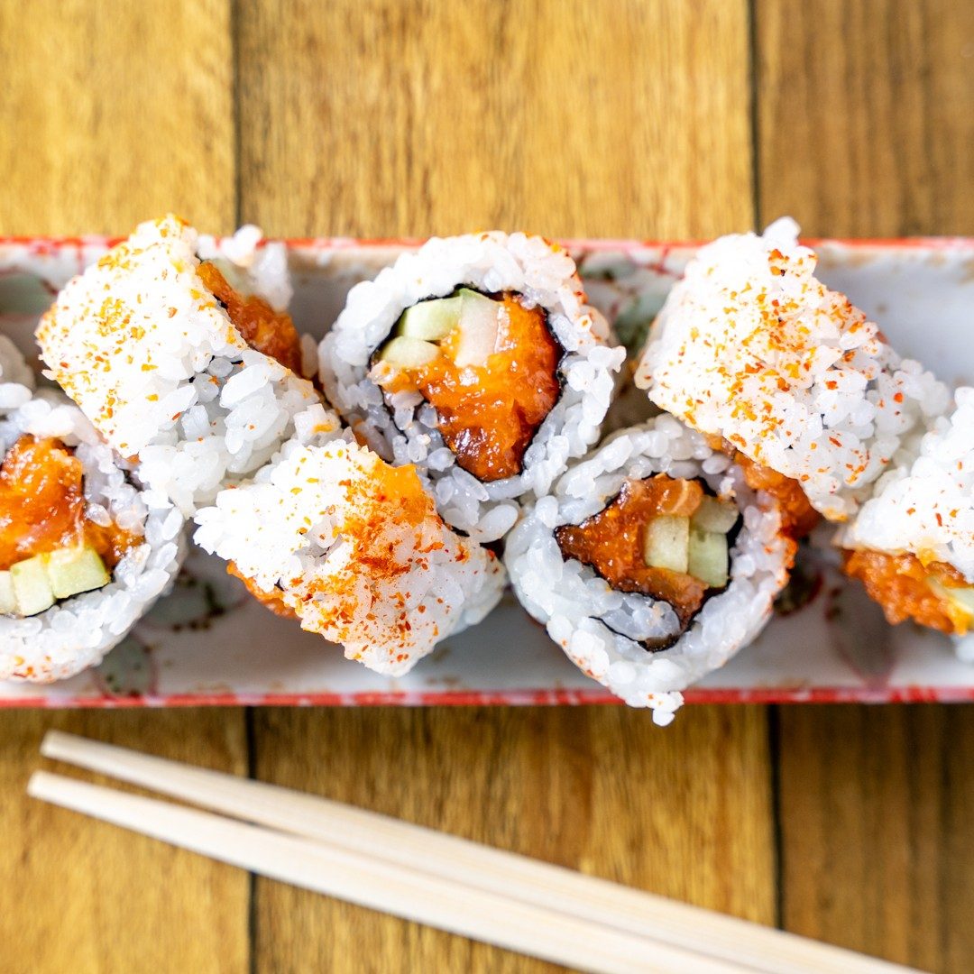 Spicy Salmon Roll*.